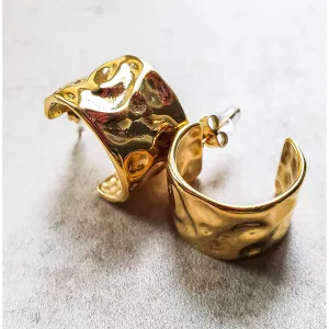 Calista 18K Hammered Liquid Earrings
