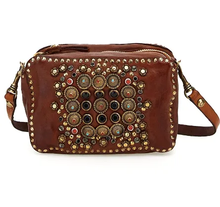 Campomaggi Ribes studded bag in cognac