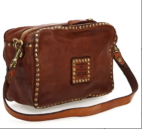 Campomaggi Ribes studded bag in cognac