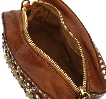 Campomaggi Ribes studded bag in cognac