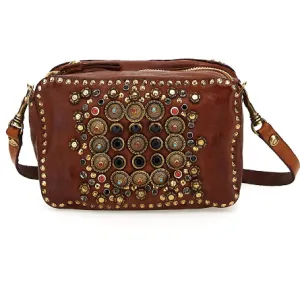 Campomaggi Ribes studded bag in cognac