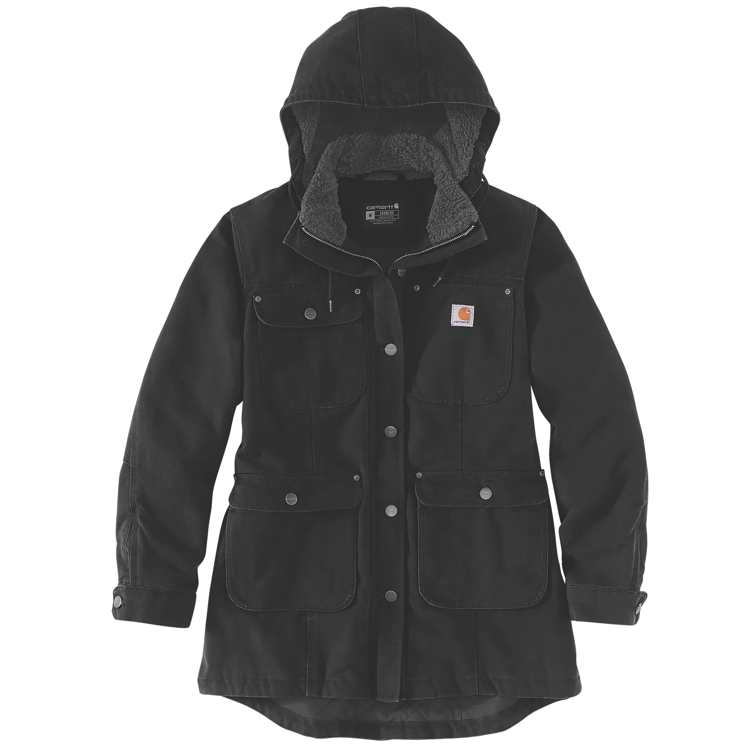 Carhartt Loose Fit Washed Duck Coat - 105512 BLK