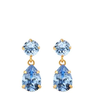 Caroline Svedbom Gold Mini Drop Earrings - Light Sapphire
