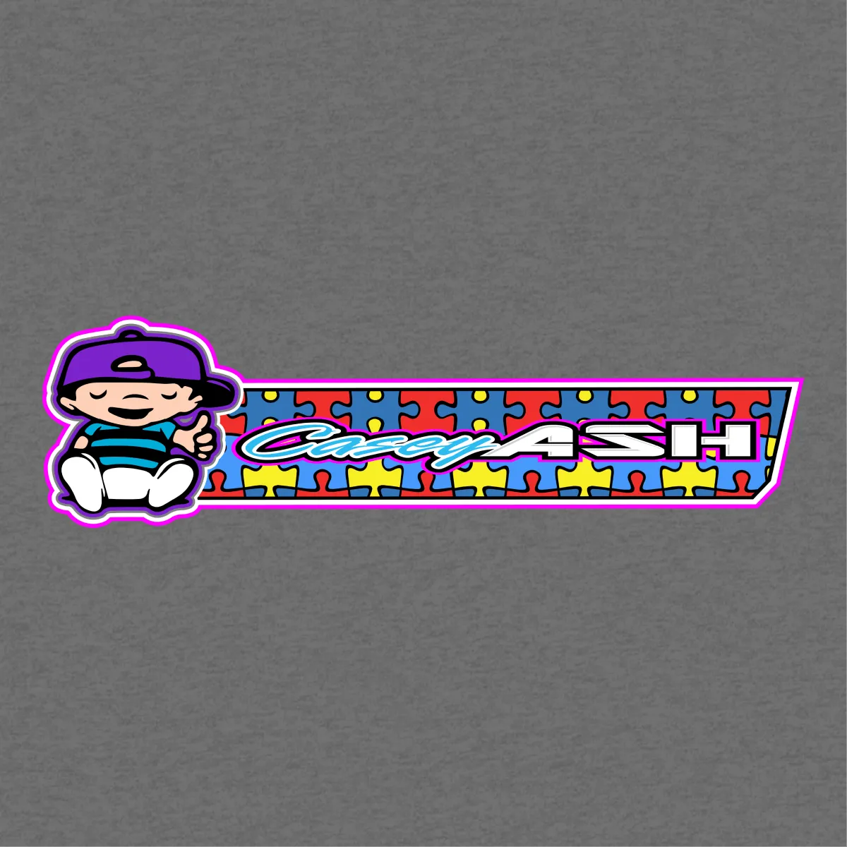 Casey Ash Gunmetal 2025 Autism Awareness Hoodie