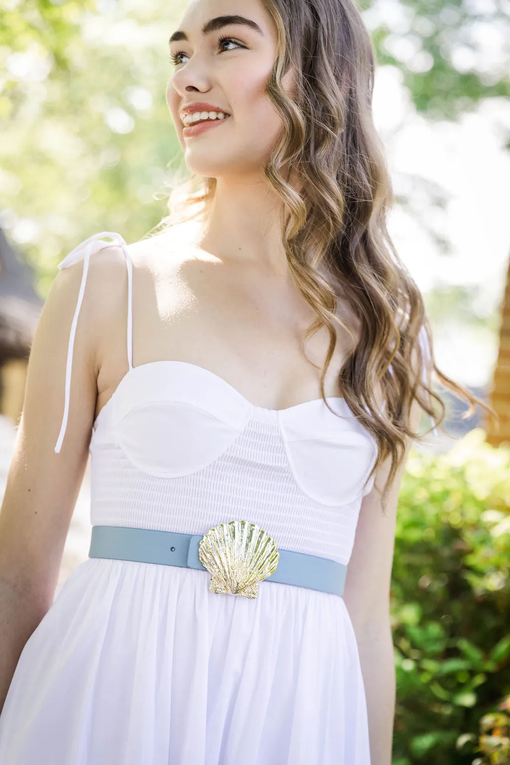 Cesoli Reversible Leather Belt in Mimosa/Chambray