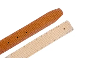 Cesoli Reversible Leather Belt in Saddle/Wheat