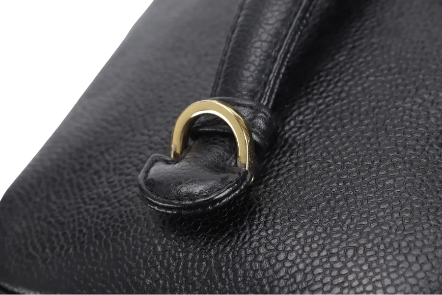 CHANEL VANITY CASE (351xxxx) CAVIAR LEATHER GOLD HARDWARE WITH DUST COVER NO STRAPS