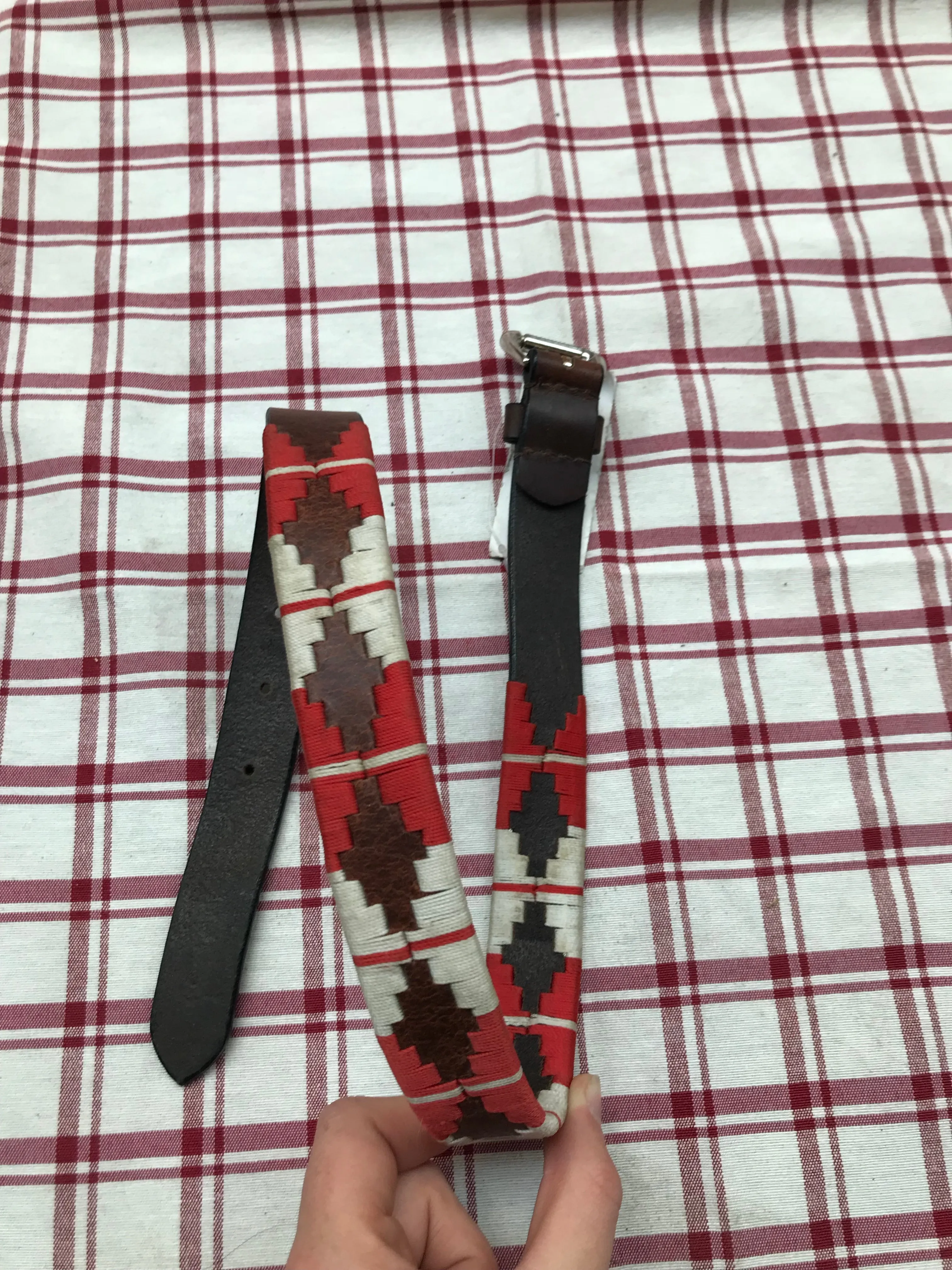 children’s polo style belt in red and cream FREE POSTAGE*