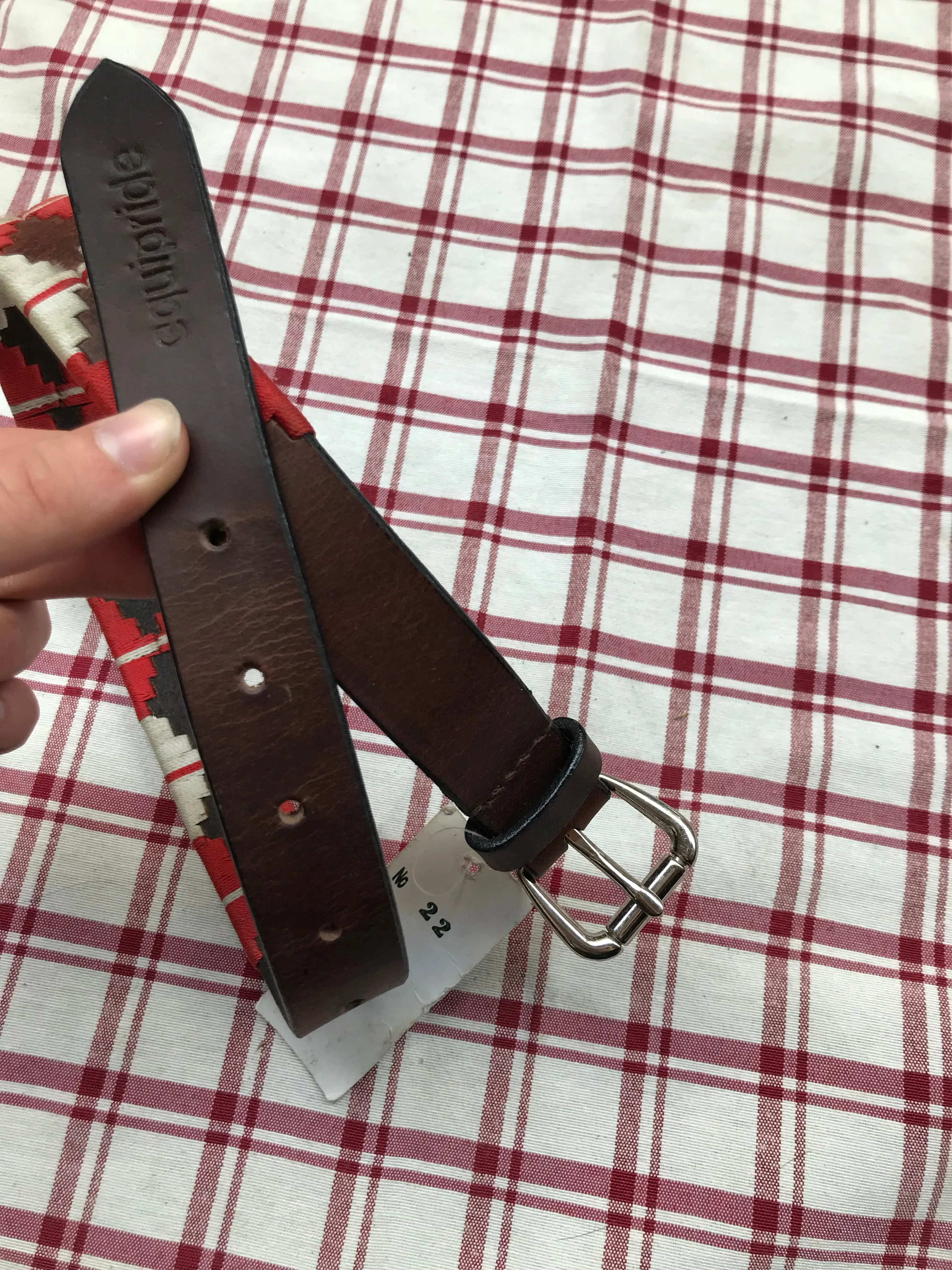 children’s polo style belt in red and cream FREE POSTAGE*
