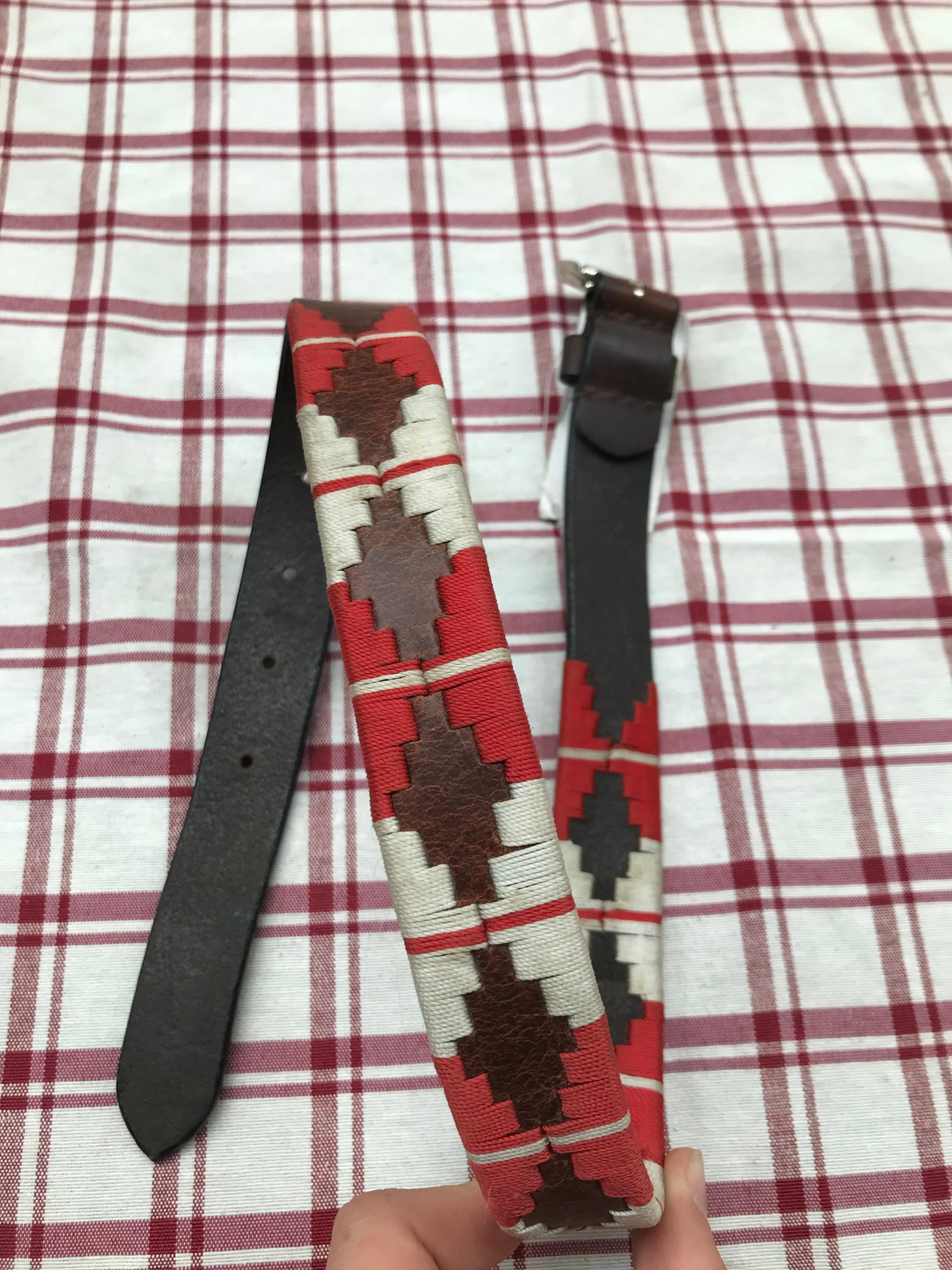 children’s polo style belt in red and cream FREE POSTAGE*