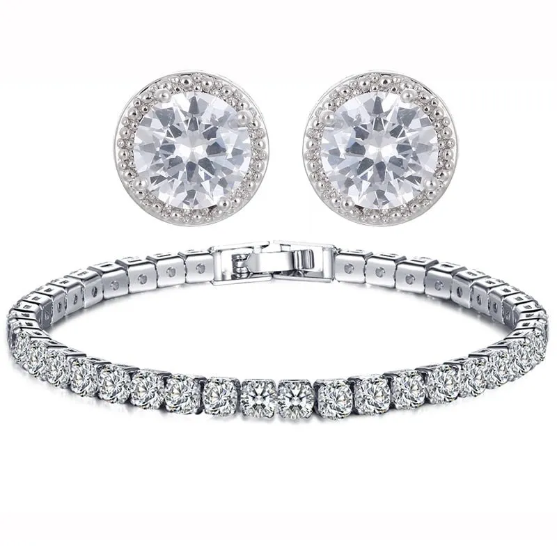 Classic Crown Stud Earrings Women Wedding Gold Jewelry