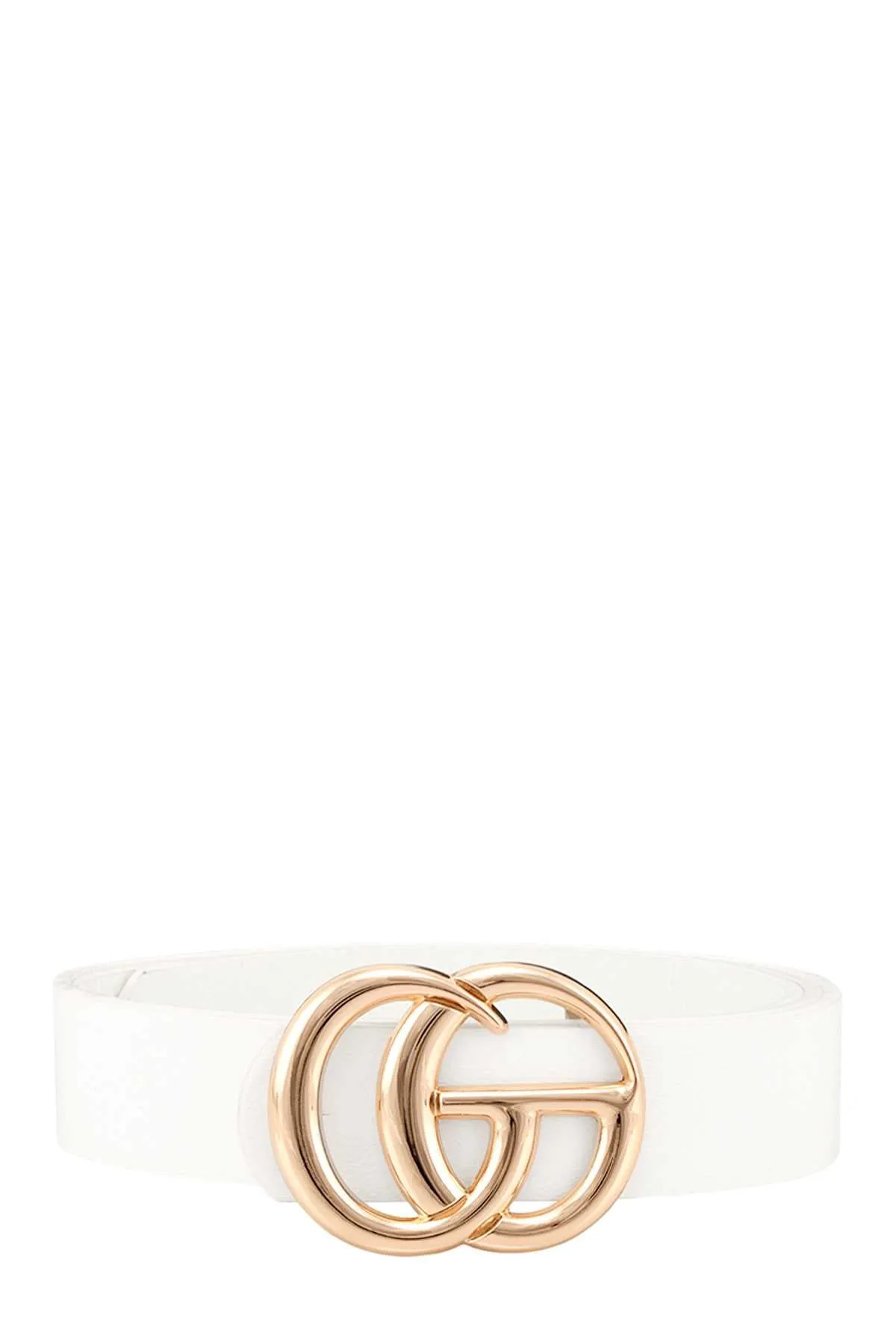 Classic leather belt wht