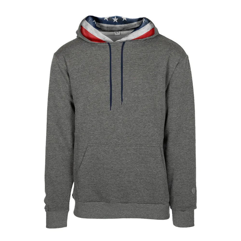 Classic Lined Hoodie | 1776 Flag | Dark Heather Grey