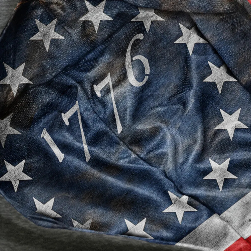 Classic Lined Hoodie | 1776 Flag | Dark Heather Grey