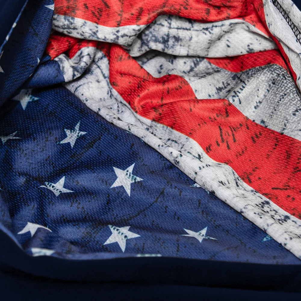 Classic Lined Hoodie | American Flag | Navy
