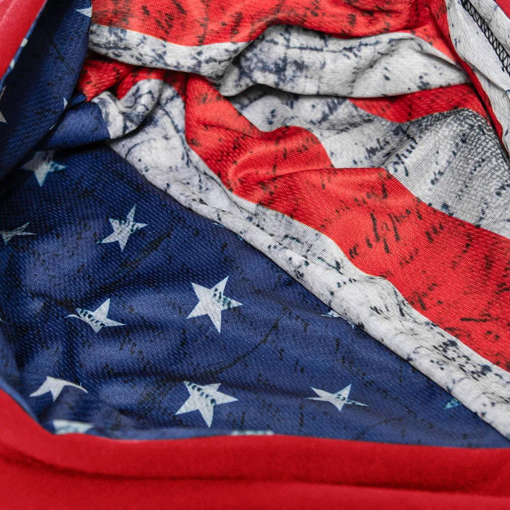 Classic Lined Hoodie | American Flag | Red