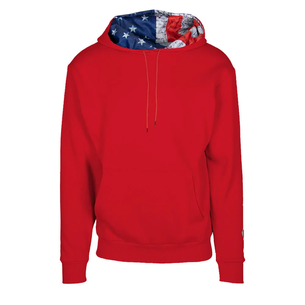 Classic Lined Hoodie | American Flag | Red
