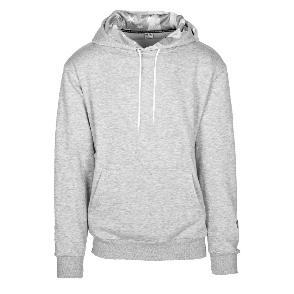 Classic Lined Hoodie | Ghost American Flag | Light Heather Grey