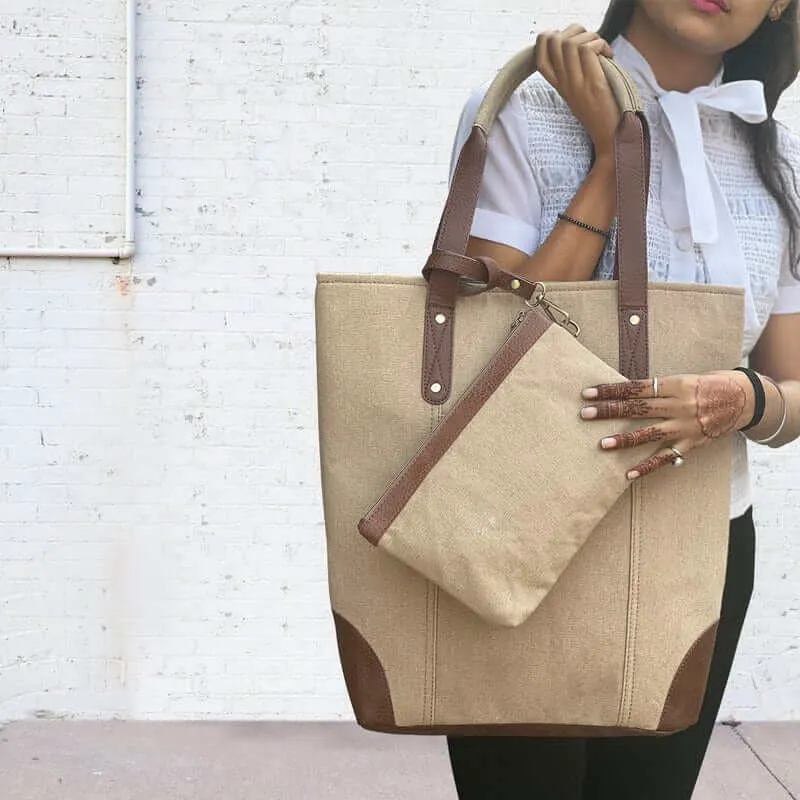 Cleveland Tote Handbag for Women - Brown