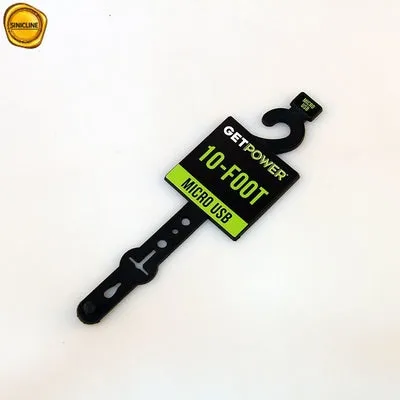 CMYK Printing 7.5g PE Black Plastic Hangers For Leather Belt