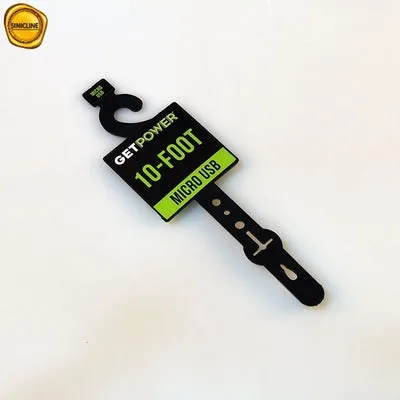 CMYK Printing 7.5g PE Black Plastic Hangers For Leather Belt