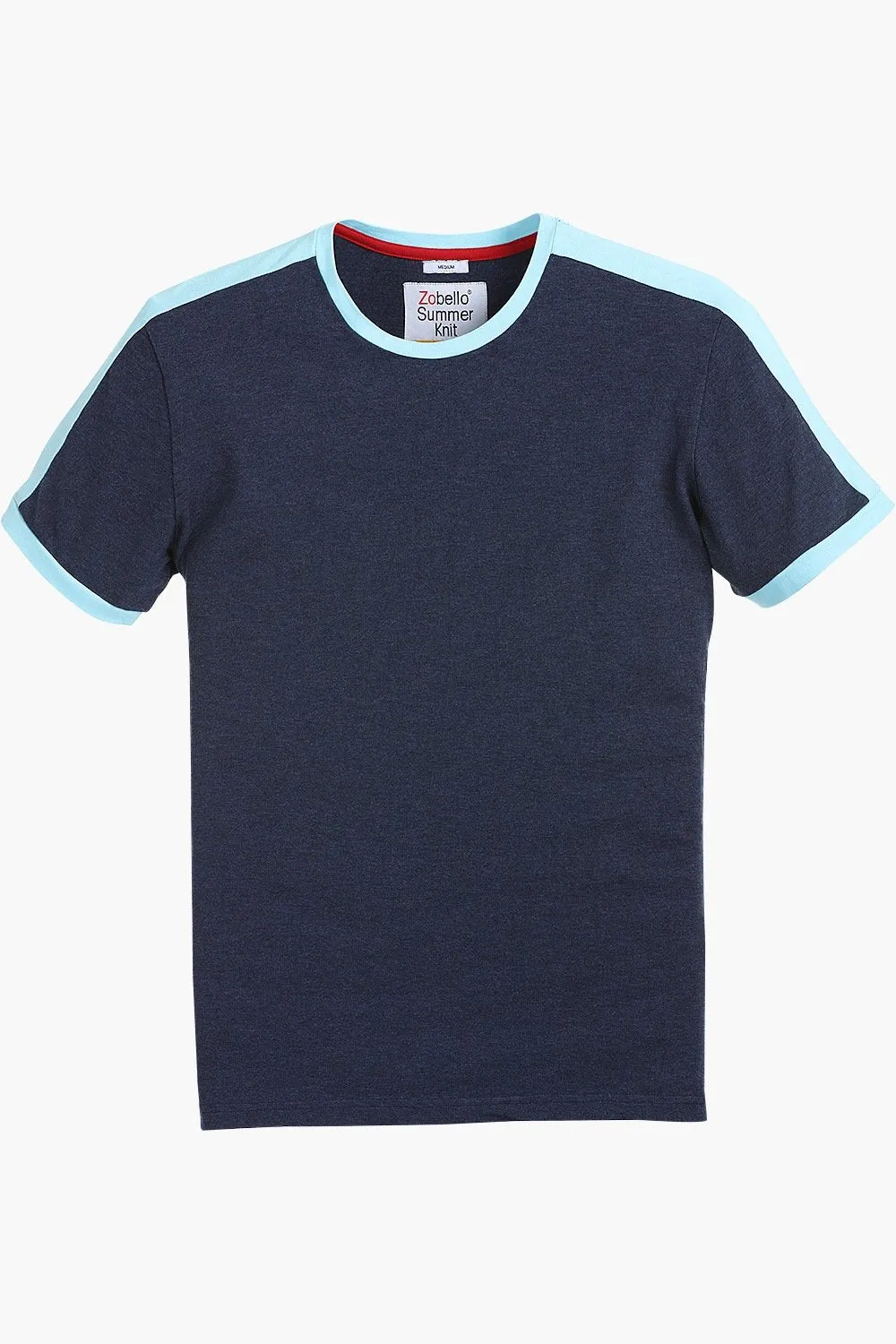Contrast Shoulder Patch Cotton T-Shirt