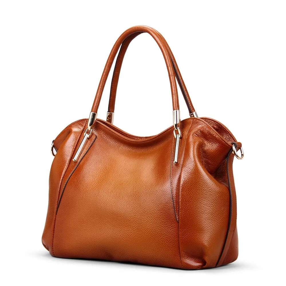 Cowhide Genuine Leather Shoulder Handbags