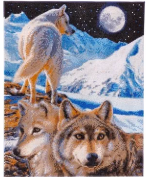 Craft Buddy Crystal Art Kit  The Sentinel Wolves 40 x 50cm Pre-Framed 5D Art Kit
