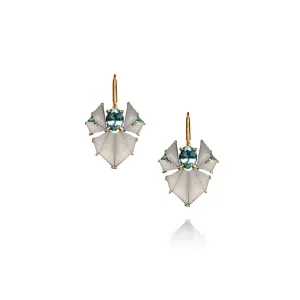 Crest Earrings - White Agate