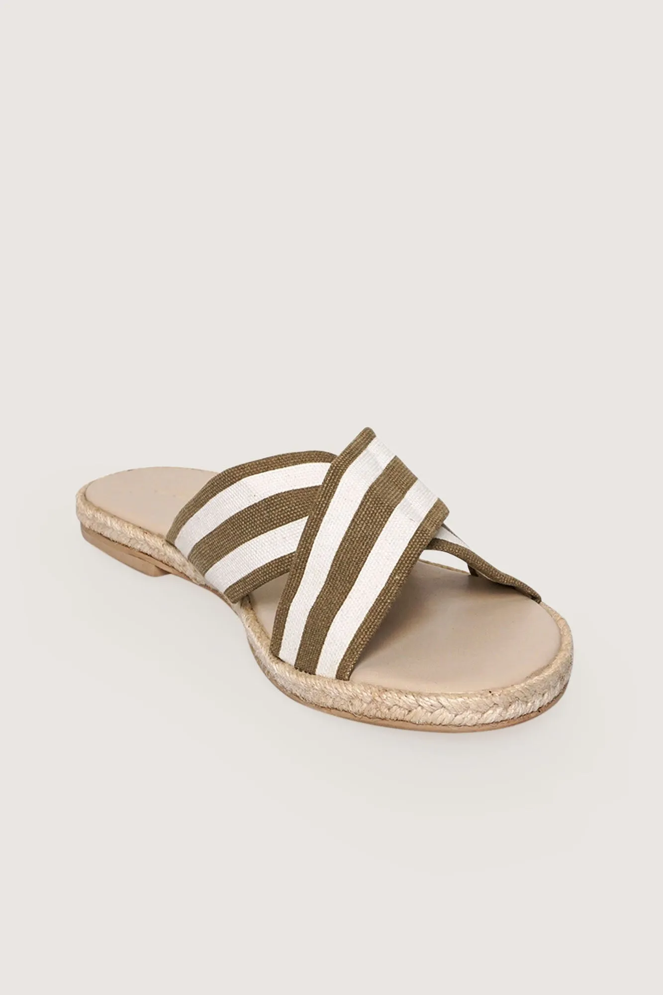Criss Cross Striped Espadrilles