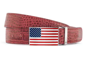 Crocodile Burgundy Belts
