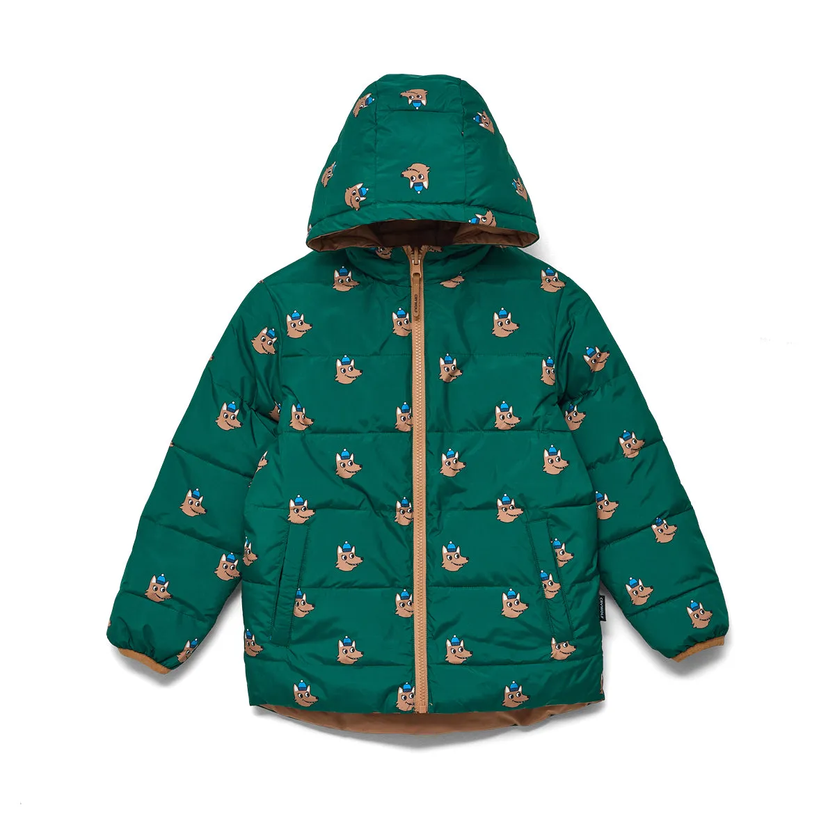 Crywolf Reversible Eco Puffer Tan Wolf