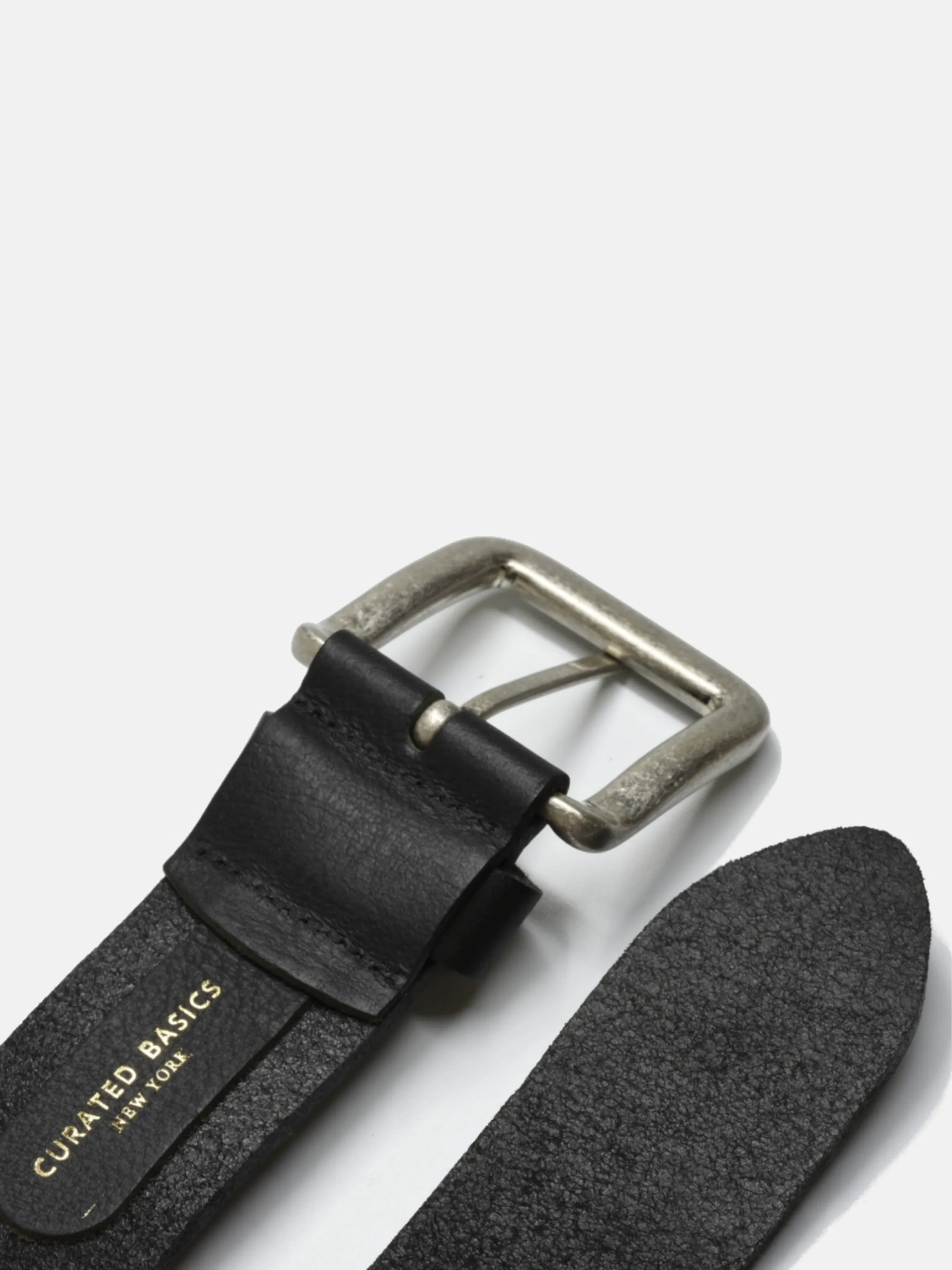 Curated Basics Belt - Black (Silver Buckle)
