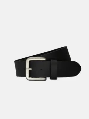Curated Basics Belt - Black (Silver Buckle)