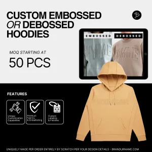 Custom Embossed Or Debossed Hoodies