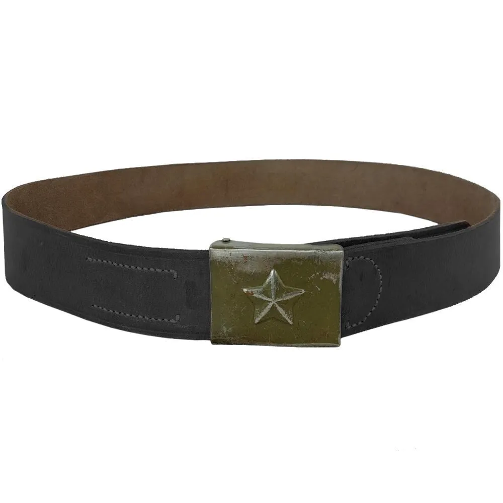 Czech Army Black Leather Belt