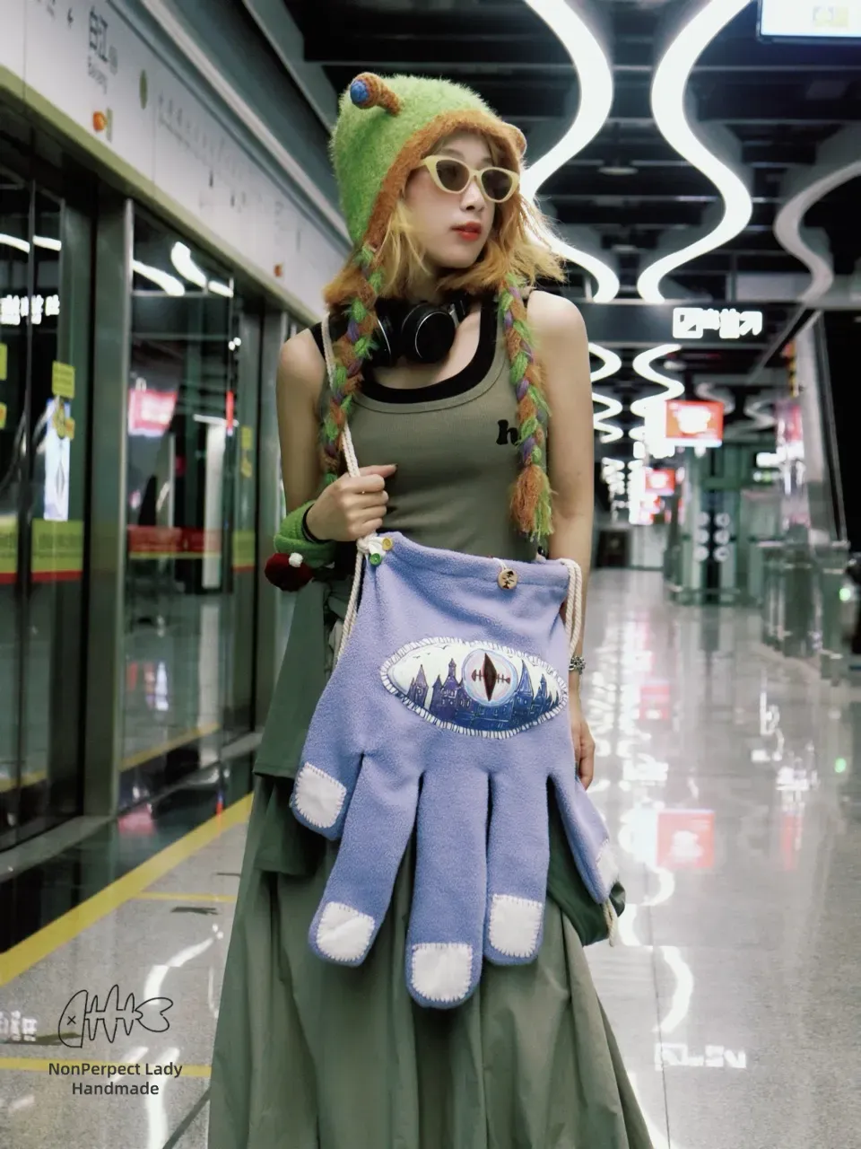 Devil's Hand丨Original Handmade Handbags, Green/Blue/Purple
