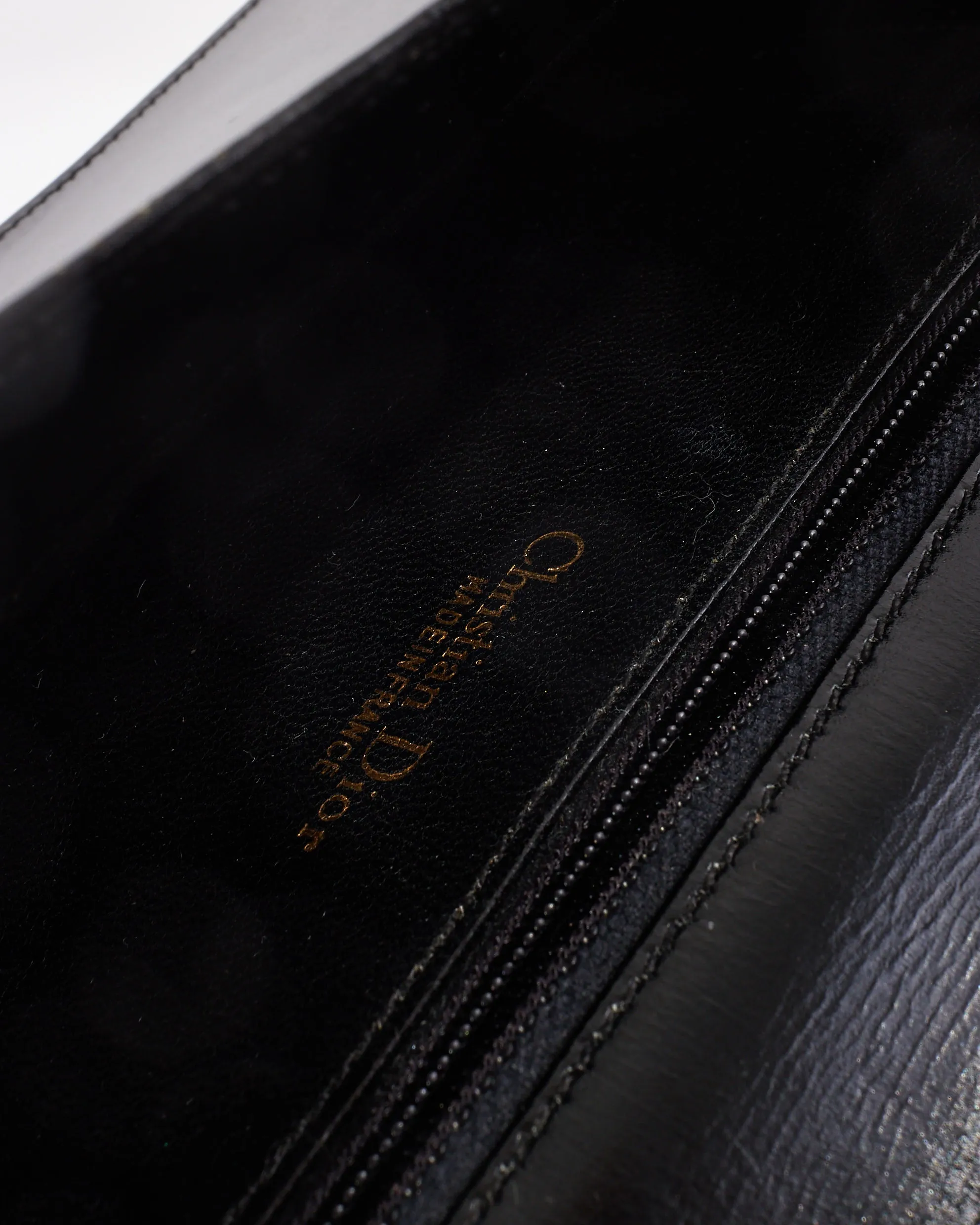 Dior Vintage Black Exotic Leather Shoulder Bag