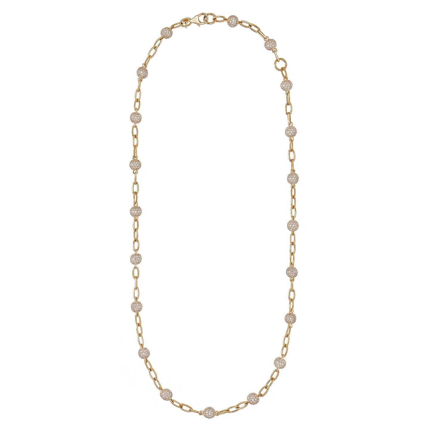 Disco White Diamond Station Necklace