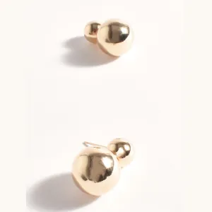 Double Ball Drop Earrings (Gold)