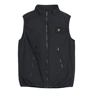 Double Zip Packable Gilet Black