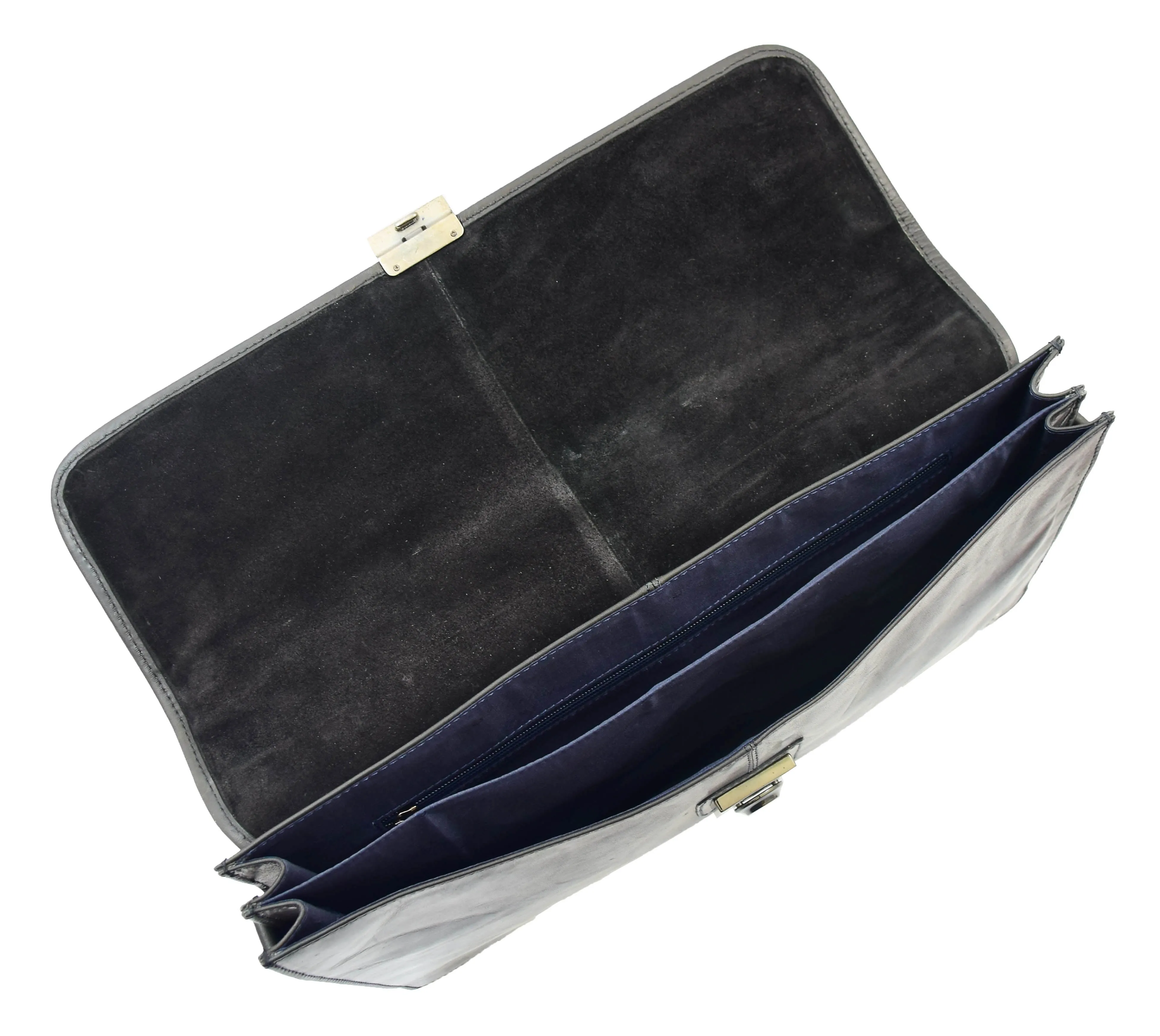 DR331 Men's Leather Slimline Briefcase Business Bag Black