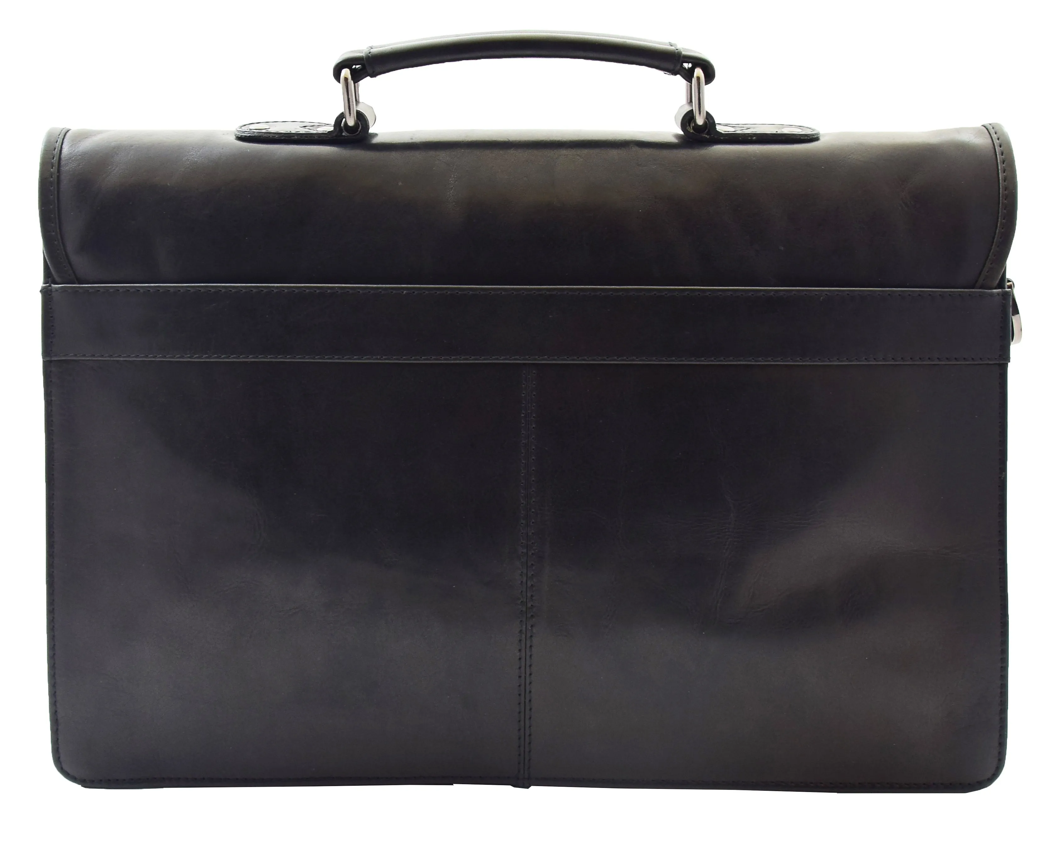 DR331 Men's Leather Slimline Briefcase Business Bag Black