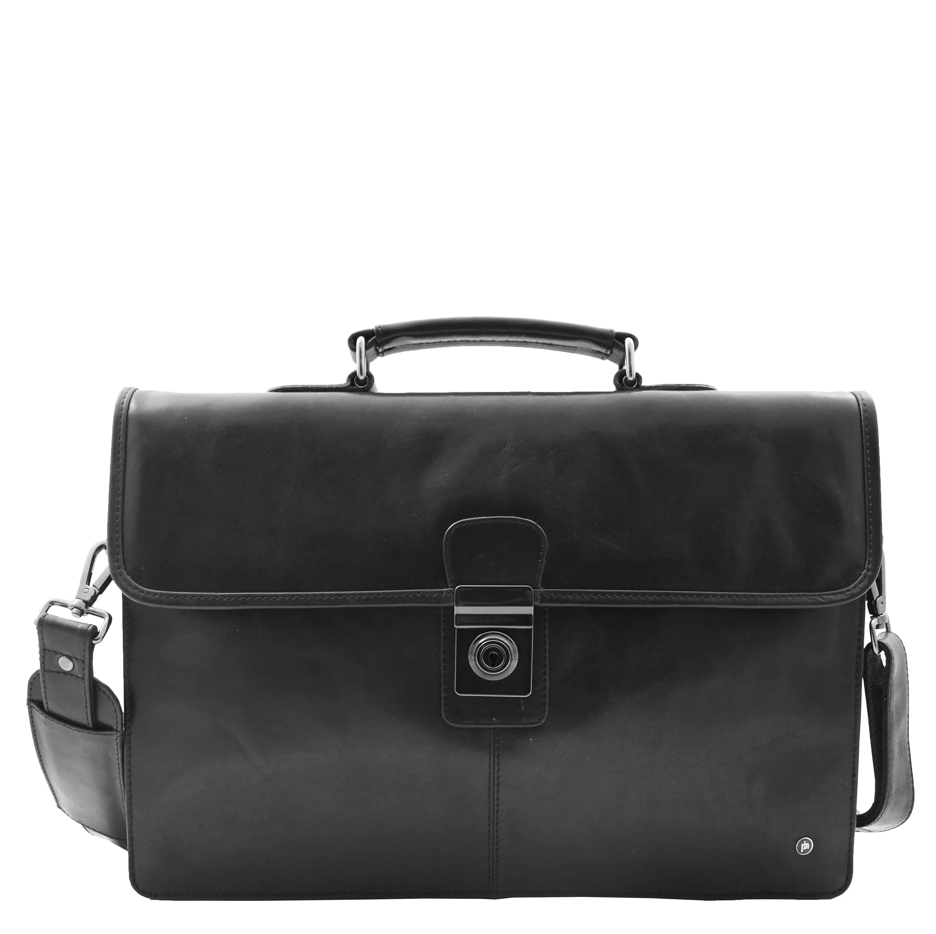 DR331 Men's Leather Slimline Briefcase Business Bag Black