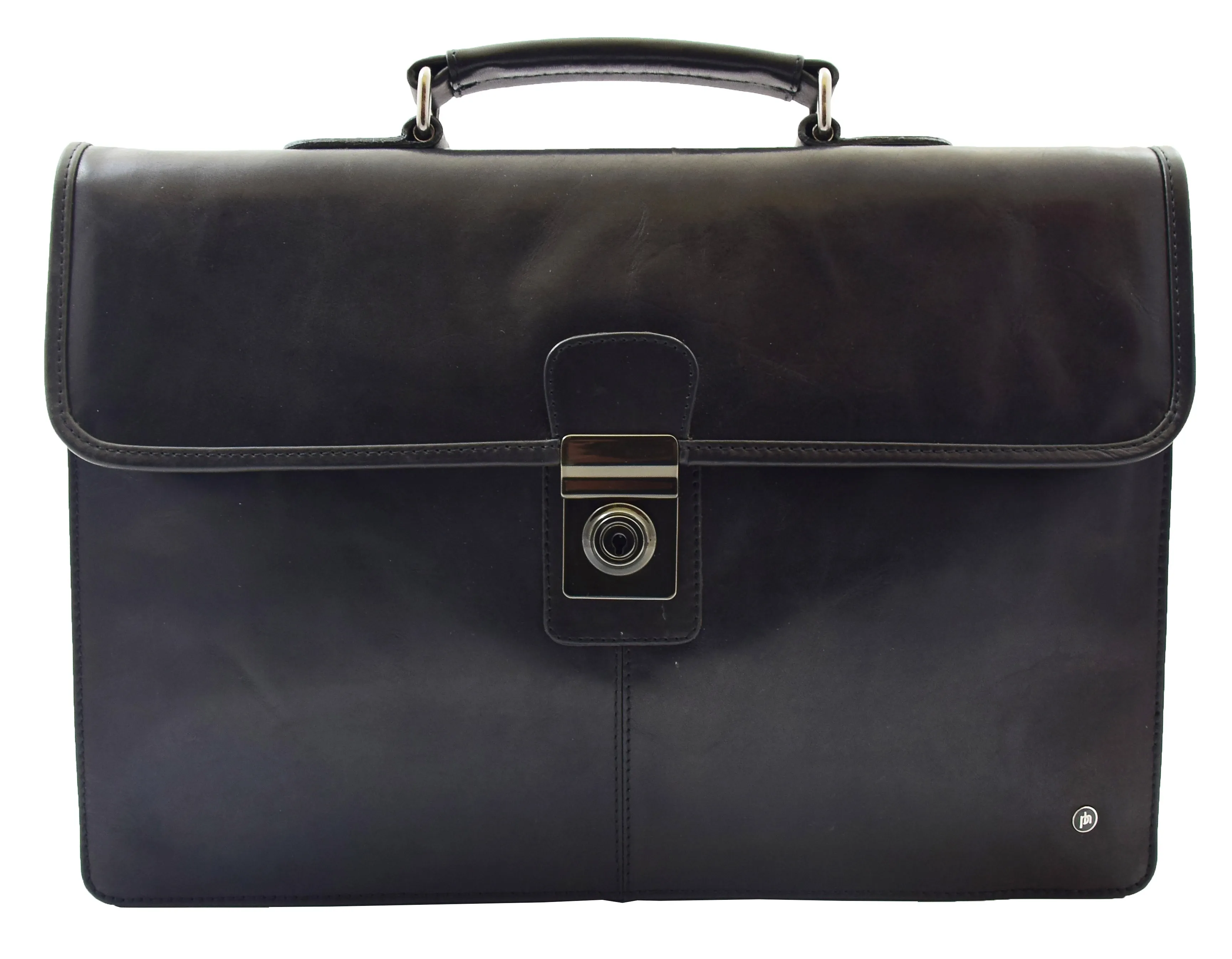 DR331 Men's Leather Slimline Briefcase Business Bag Black