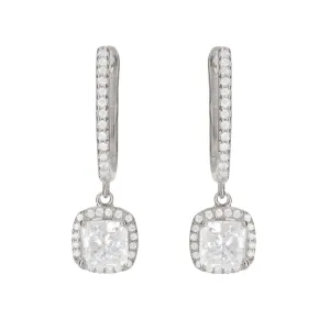DROP CUSHION EARRING, SILVER