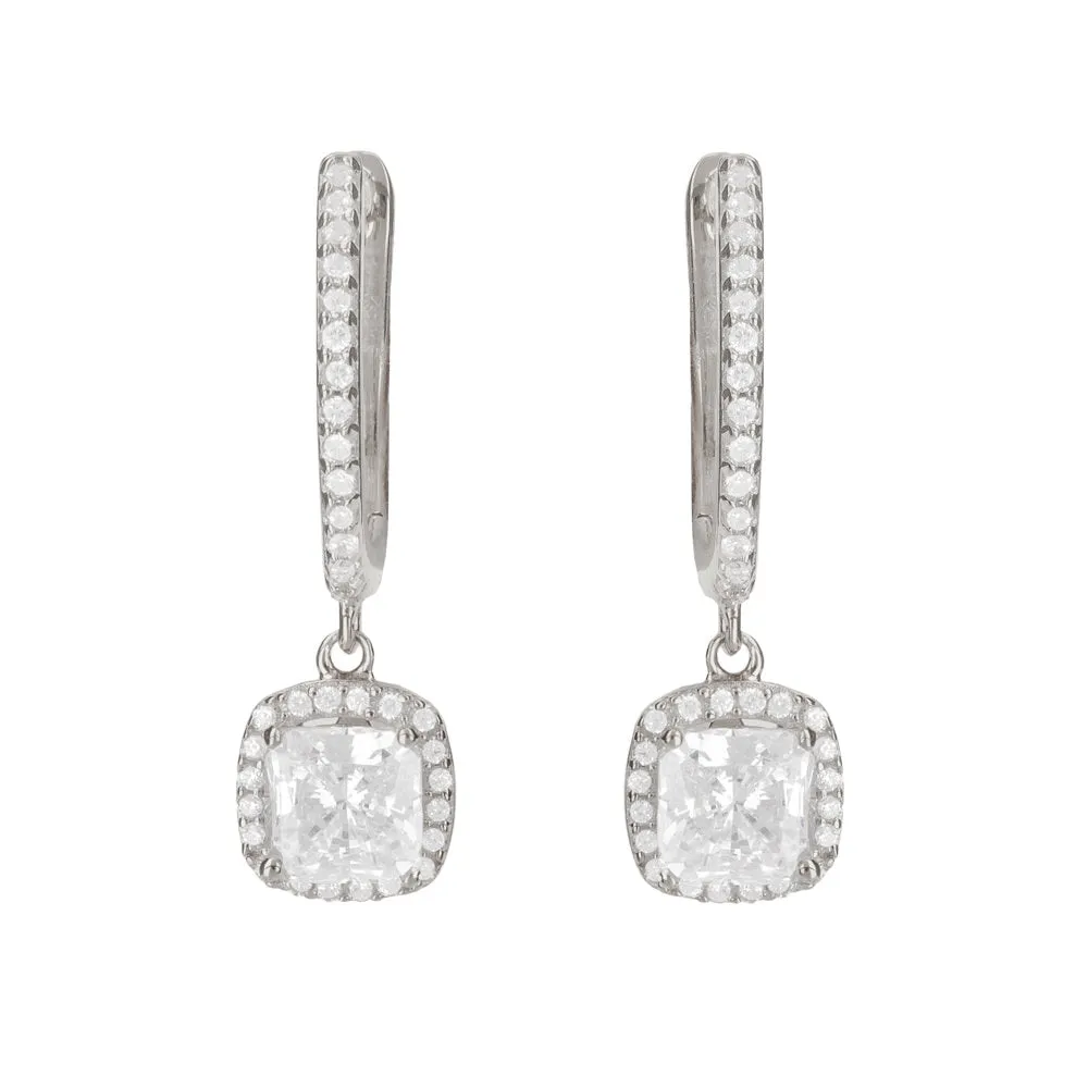 DROP CUSHION EARRING, SILVER