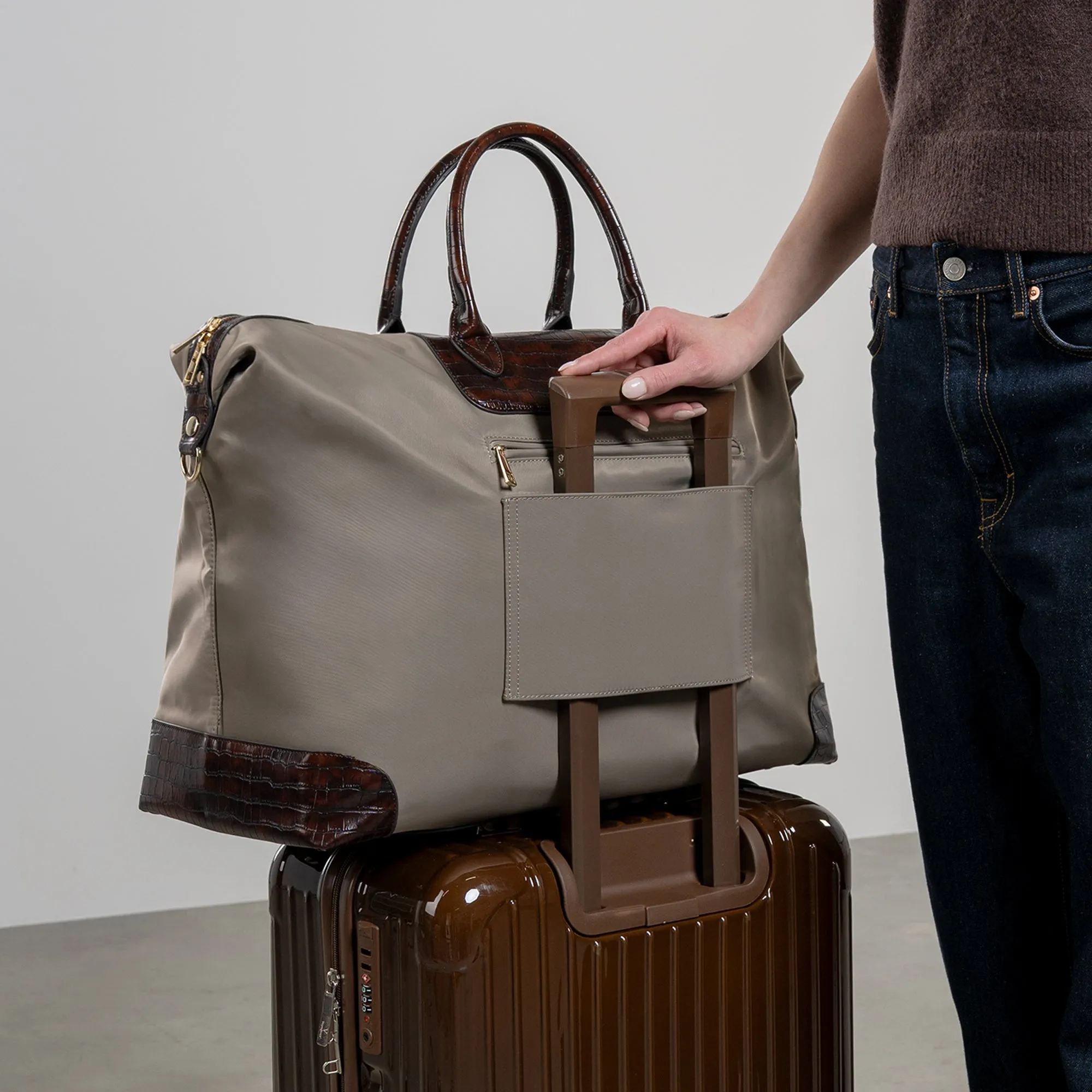 Du Louvre Clarice taupe weekend bag medium