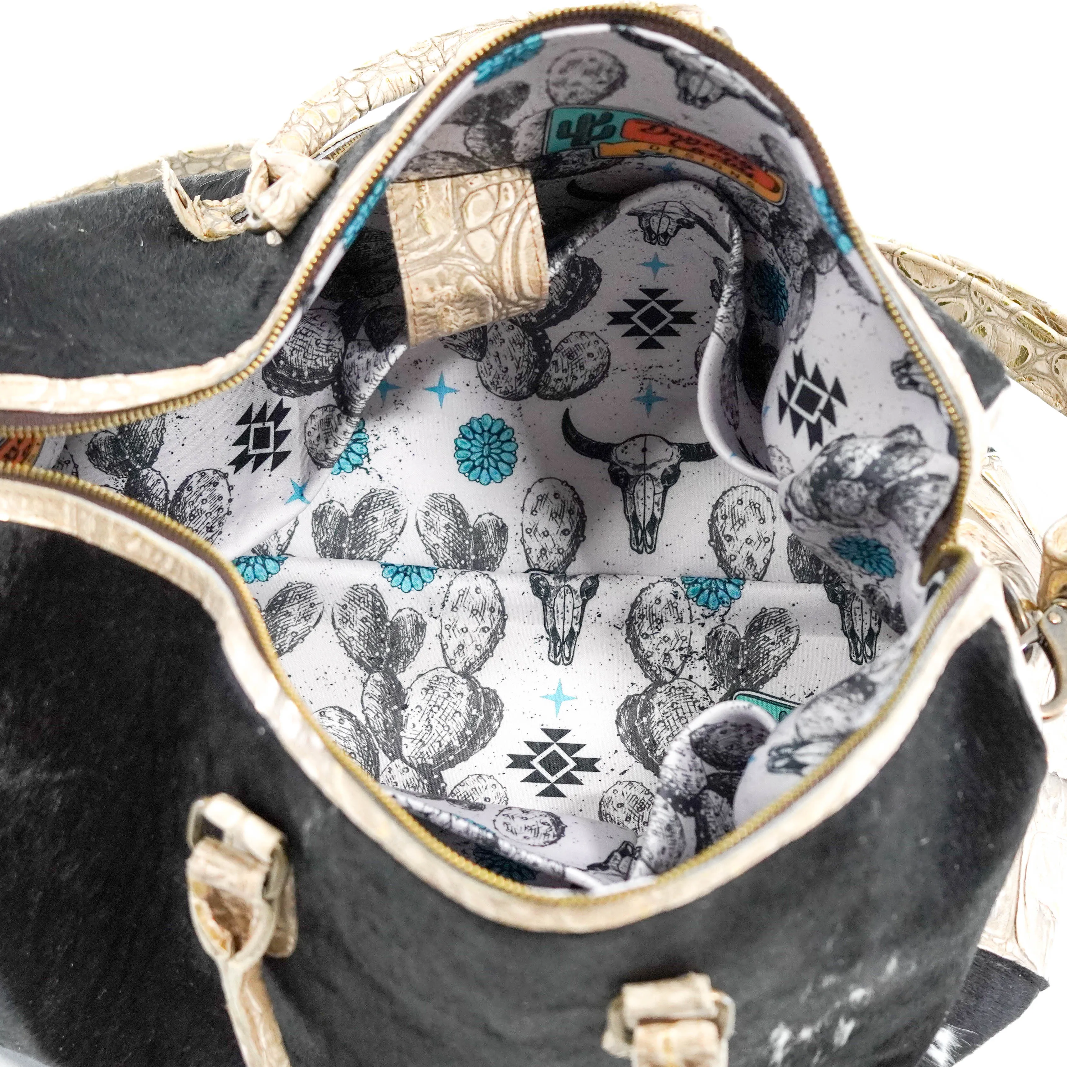 Duffel - Black & White w/ Ivory Jumbo Croc