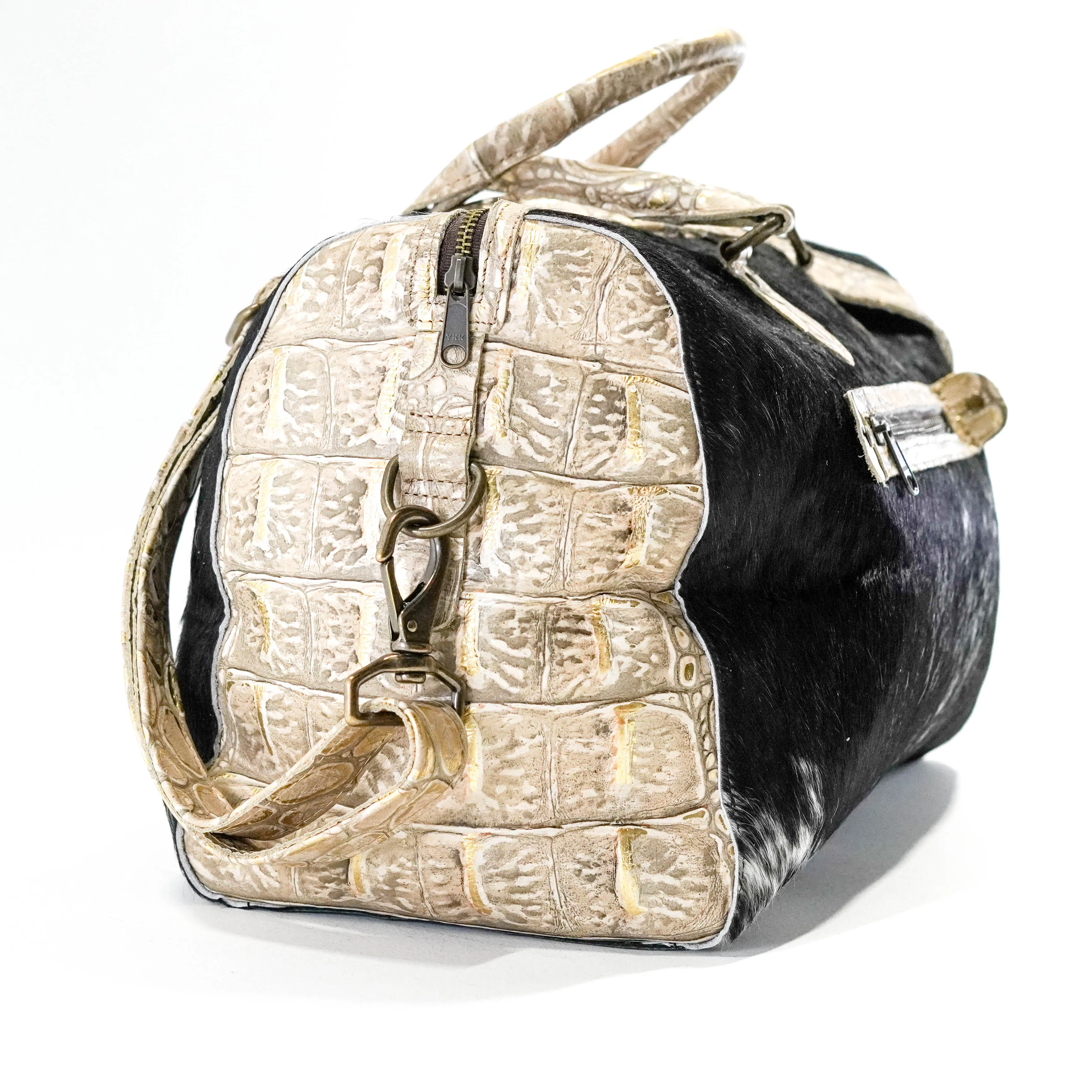 Duffel - Black & White w/ Ivory Jumbo Croc